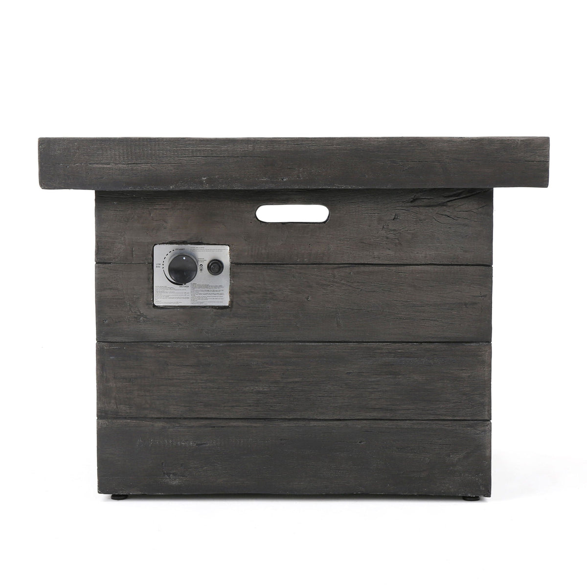 Anchorage Wood Square Fire Pit 40,000 BTU - Gray
