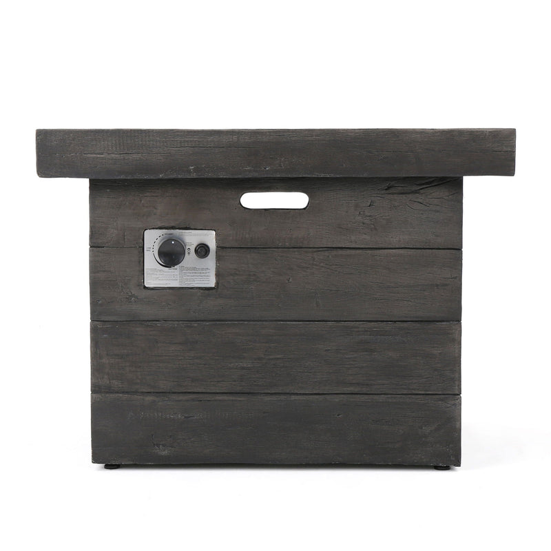 Anchorage Wood Square Fire Pit 40,000 BTU - Gray