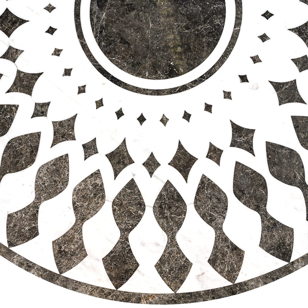Anges Multi Finish Round Marble Medallions 48x48 Marble Multi Finish 48x48 Medallions — 1
