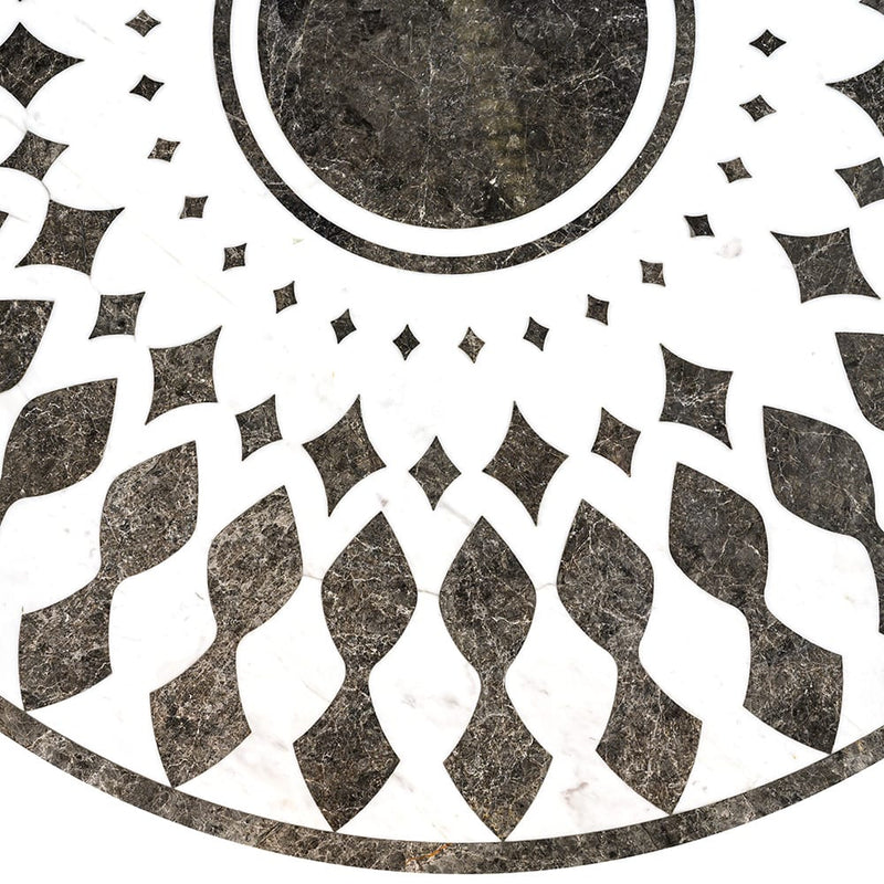 Anges Multi Finish Round Marble Medallions 48x48 Marble Multi Finish 48x48 Medallions — 1