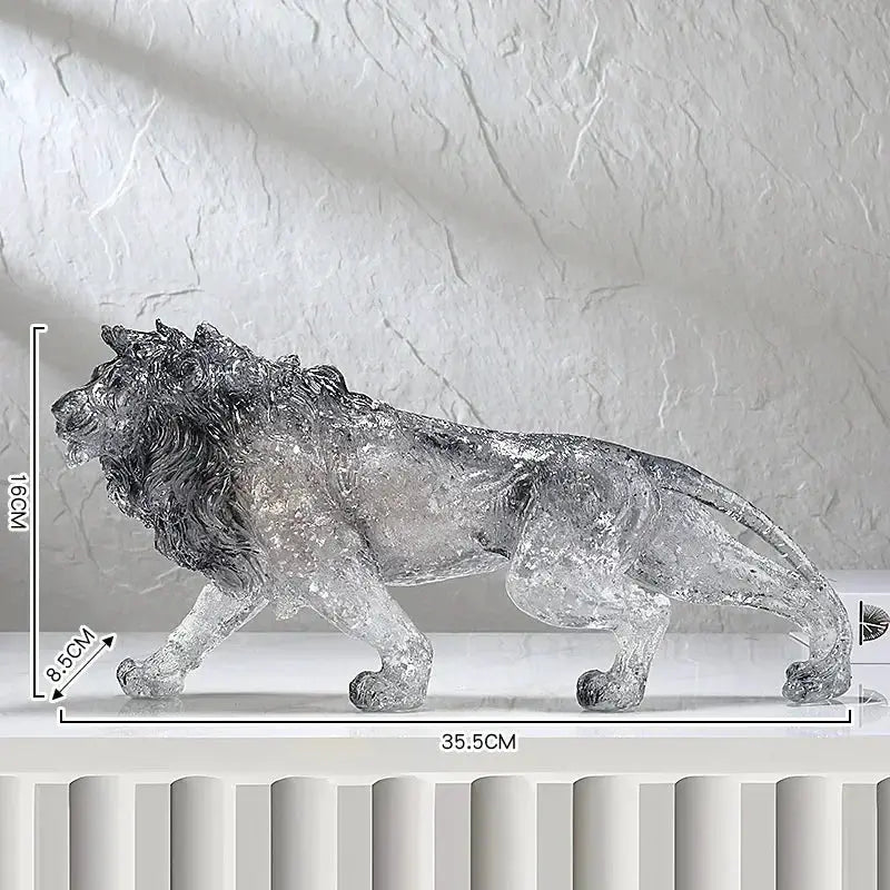 Golden Leopard Animal Sculpture with Gold Foil Resin for Home Decor by House Of Avana