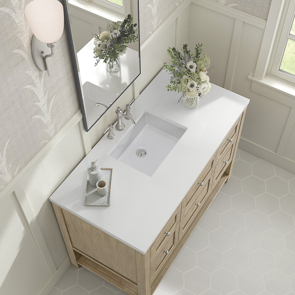 James Martin Breckenridge 48" Single Bathroom Vanity, Whitewashed Oak, view 19