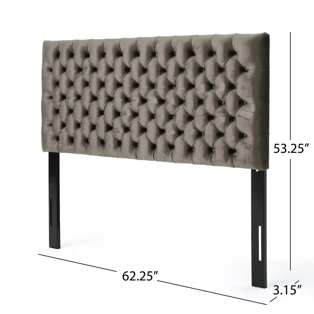Annecy Contemporary Upholstered Headboard with Diamond Tufting and Adjustable Height - Queen, photo 11 of 20