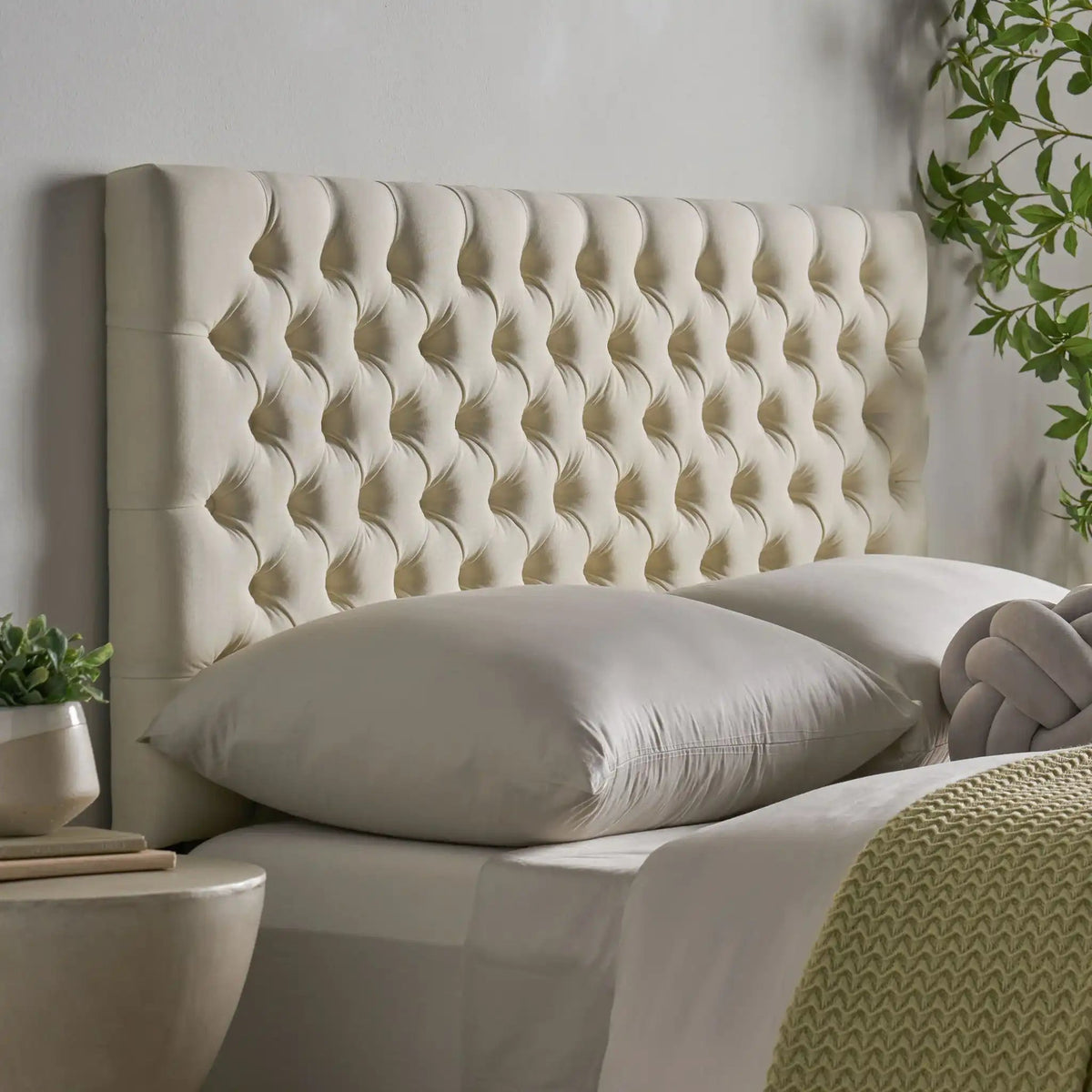 Annecy Contemporary Upholstered Headboard with Diamond Tufting and Adjustable Height - Queen, photo 13 of 20
