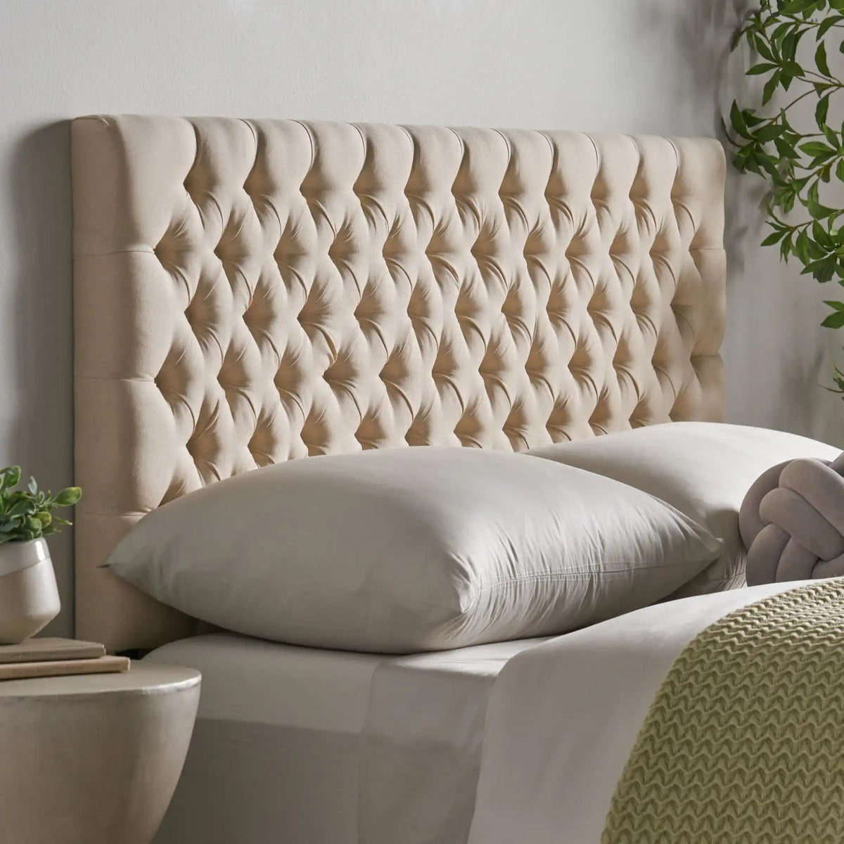 Annecy Contemporary Upholstered Headboard with Diamond Tufting and Adjustable Height - Queen, photo 15 of 20