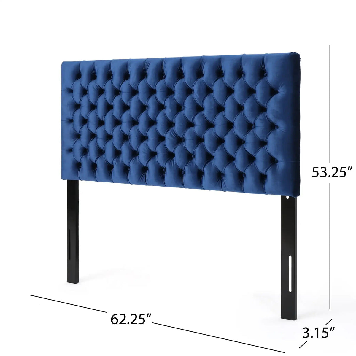 Annecy Contemporary Upholstered Headboard with Diamond Tufting and Adjustable Height - Queen, photo 18 of 20