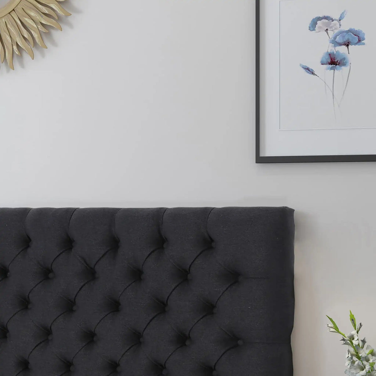 Annecy Contemporary Upholstered Headboard with Diamond Tufting and Adjustable Height - Queen, photo 19 of 20