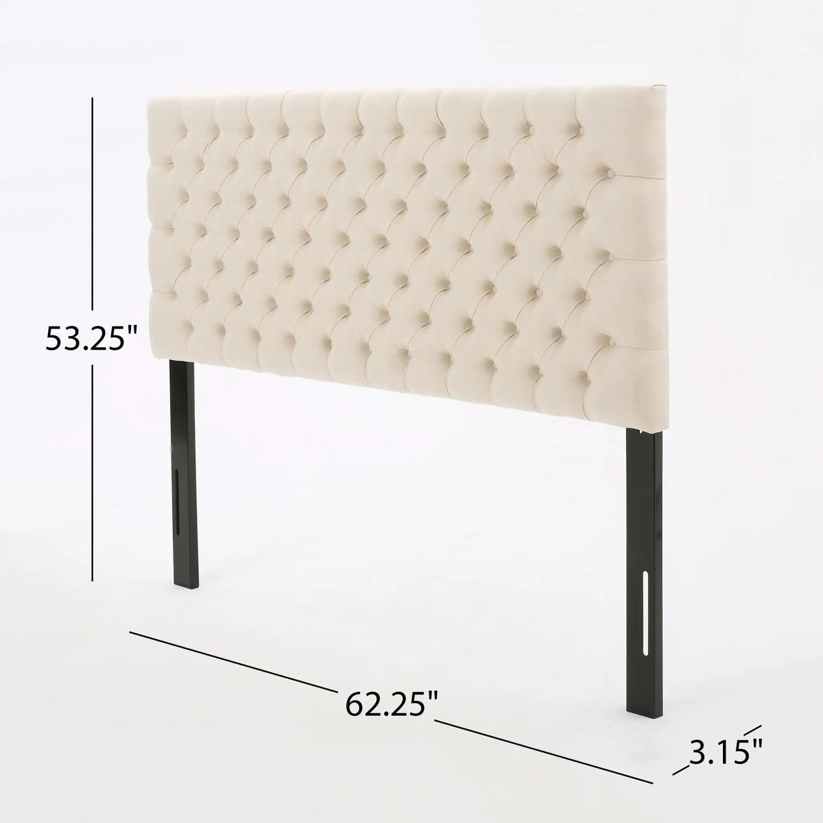Annecy Contemporary Upholstered Headboard with Diamond Tufting and Adjustable Height - Queen, photo 20 of 20