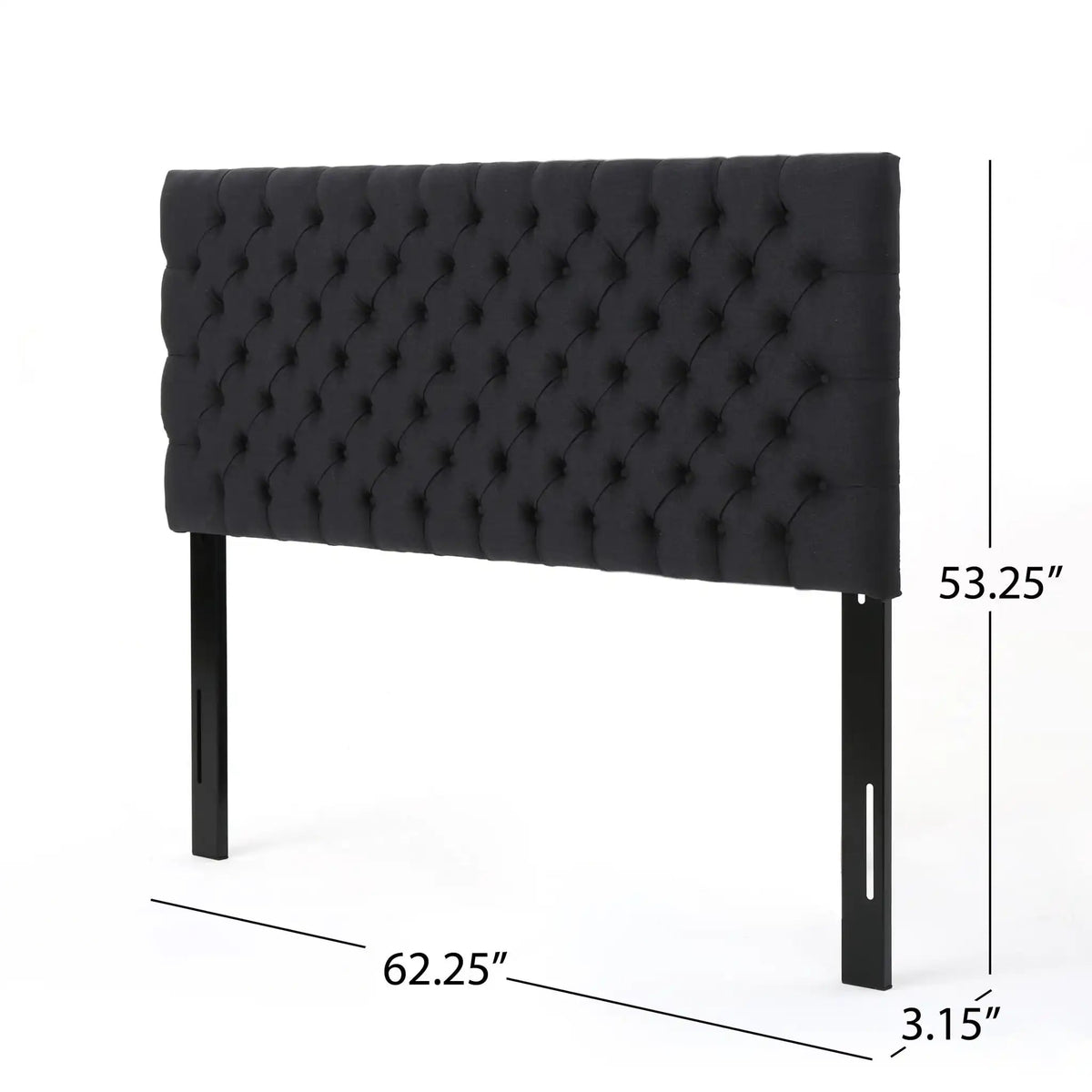 Annecy Contemporary Upholstered Headboard with Diamond Tufting and Adjustable Height - Queen, photo 8 of 20