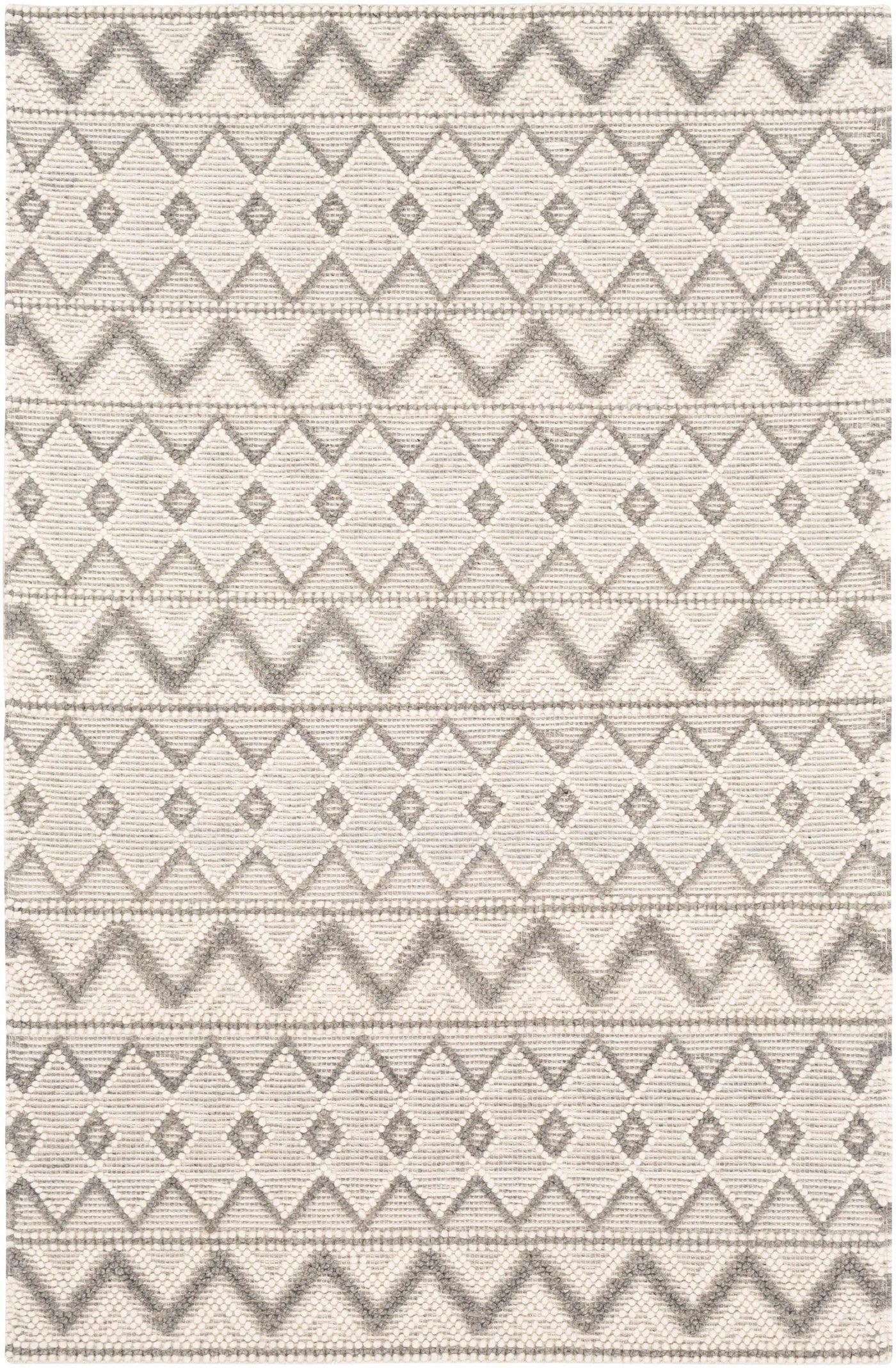Whittington Gray&Cream Wool Rug - Clearance by Boutique Rugs