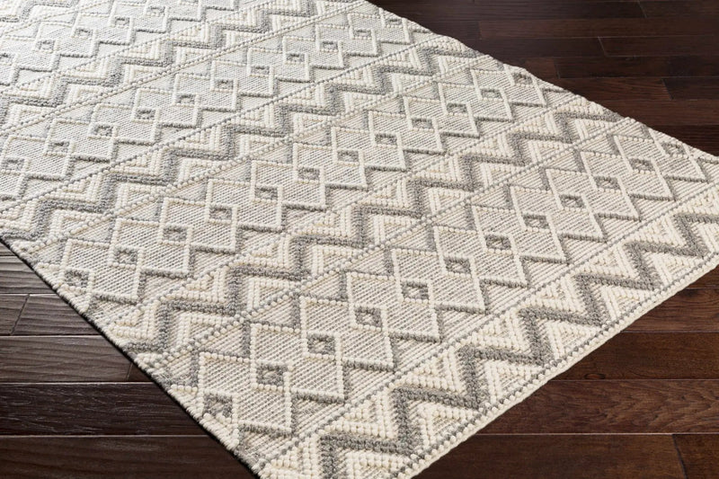 Whittington Gray&Cream Wool Rug - Clearance by Boutique Rugs