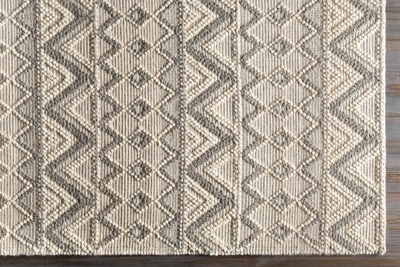 Whittington Gray&Cream Wool Rug - Clearance by Boutique Rugs