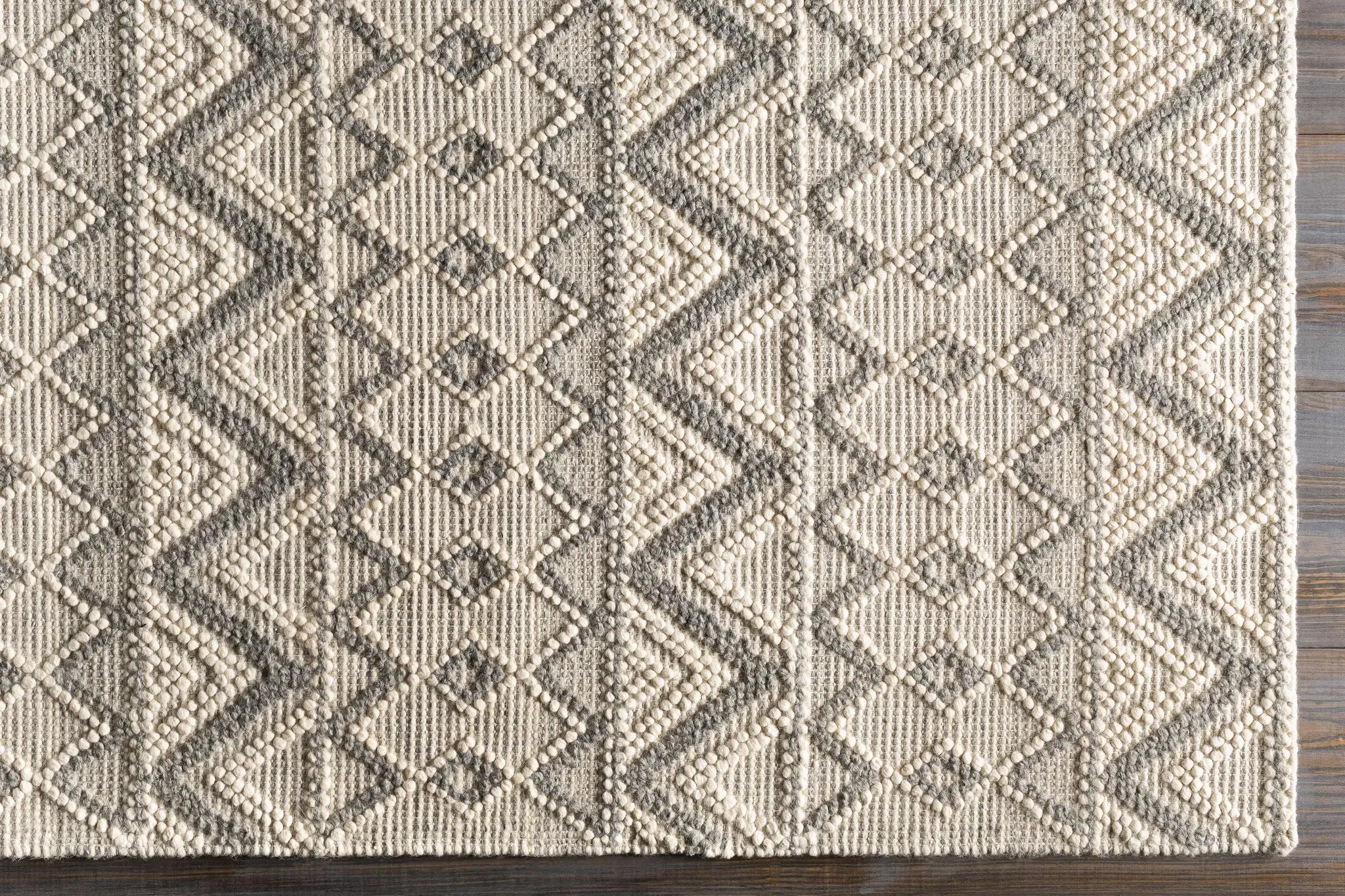 Whittington Gray&Cream Wool Rug - Clearance by Boutique Rugs