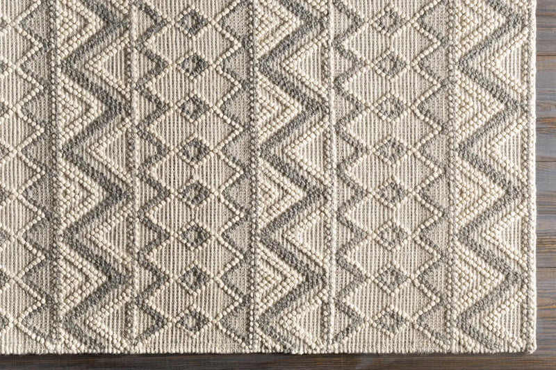 Whittington Gray&Cream Wool Rug - Clearance by Boutique Rugs
