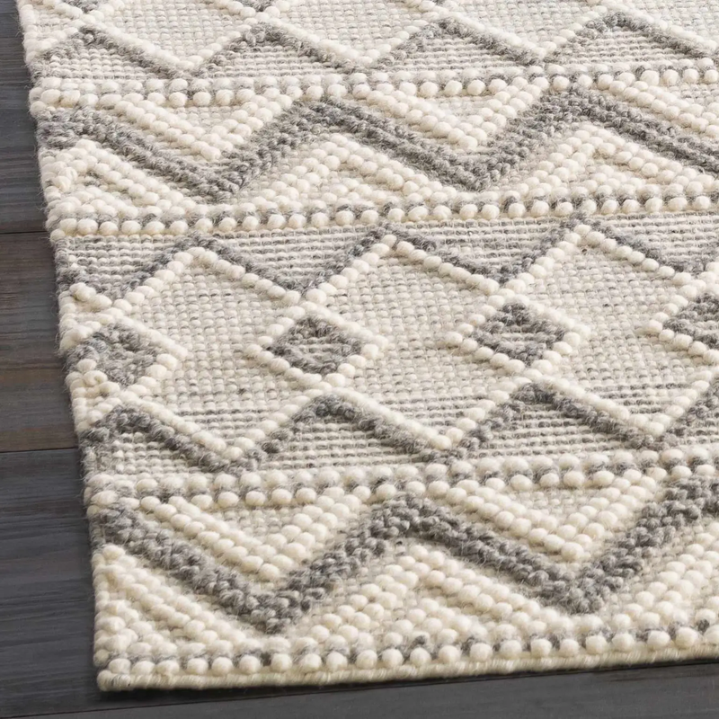 Whittington Gray&Cream Wool Rug - Clearance by Boutique Rugs