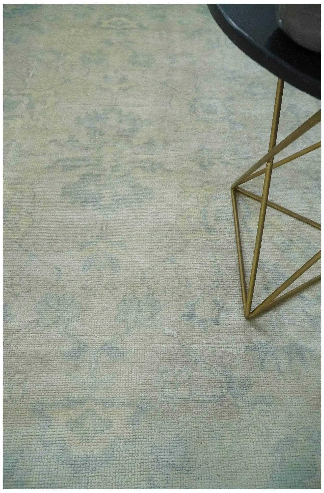 Antique Finish Silver, Gray and Charcoal Hand Knotted Oriental Oushak 8x10 wool Area Rug by The Rug Decor