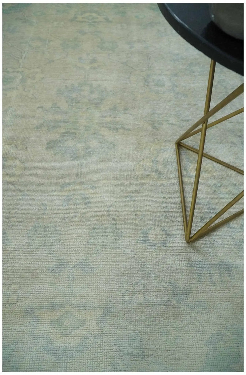 Antique Finish Silver, Gray and Charcoal Hand Knotted Oriental Oushak 8x10 wool Area Rug by The Rug Decor