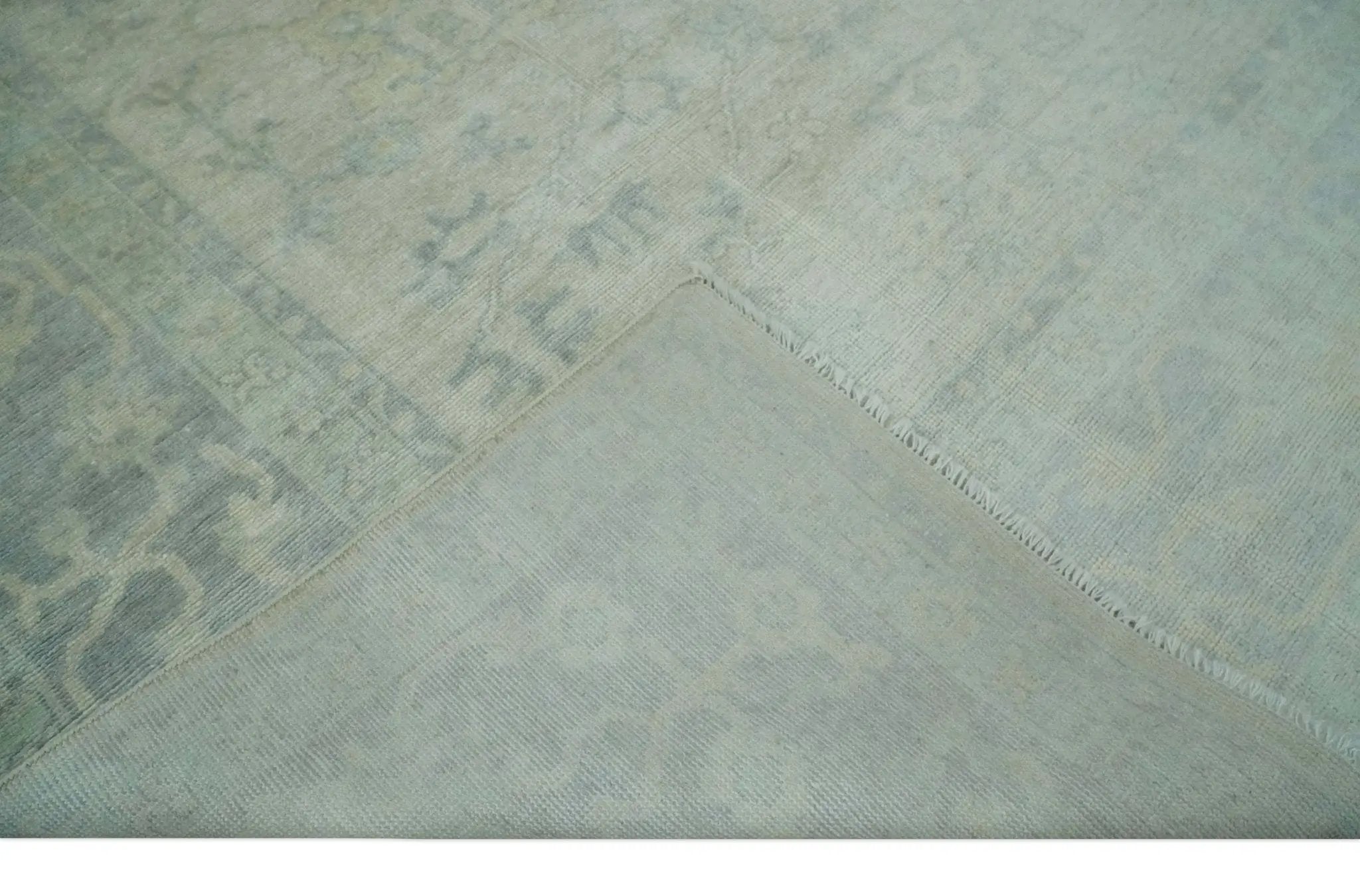 Antique Finish Silver, Gray and Charcoal Hand Knotted Oriental Oushak 8x10 wool Area Rug by The Rug Decor