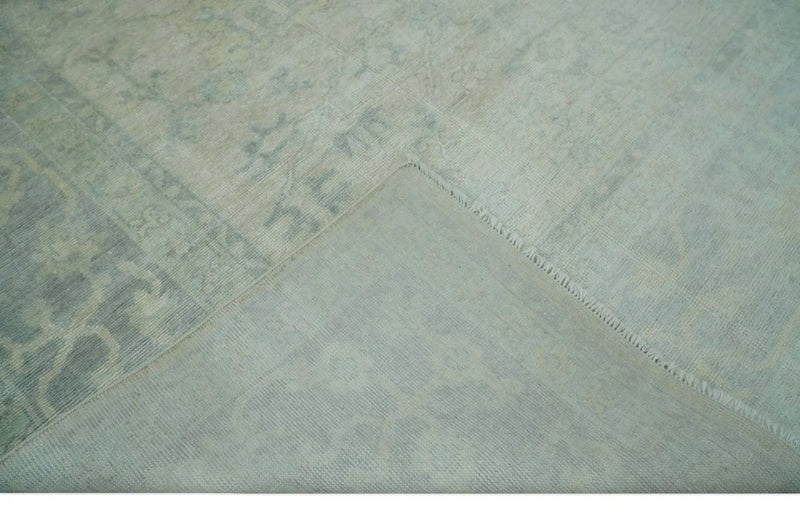 Antique Finish Silver, Gray and Charcoal Hand Knotted Oriental Oushak 8x10 wool Area Rug by The Rug Decor