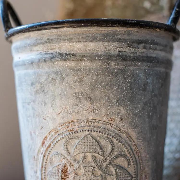 Antique Floral Carving Iron Flower Pot by RusticReach