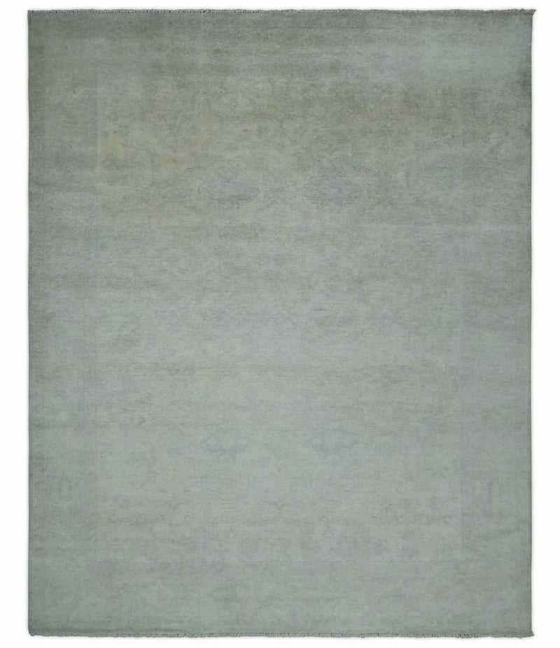 Antique look Beige and Gray Hand Knotted Oriental Oushak 8x10 wool Area Rug by The Rug Decor
