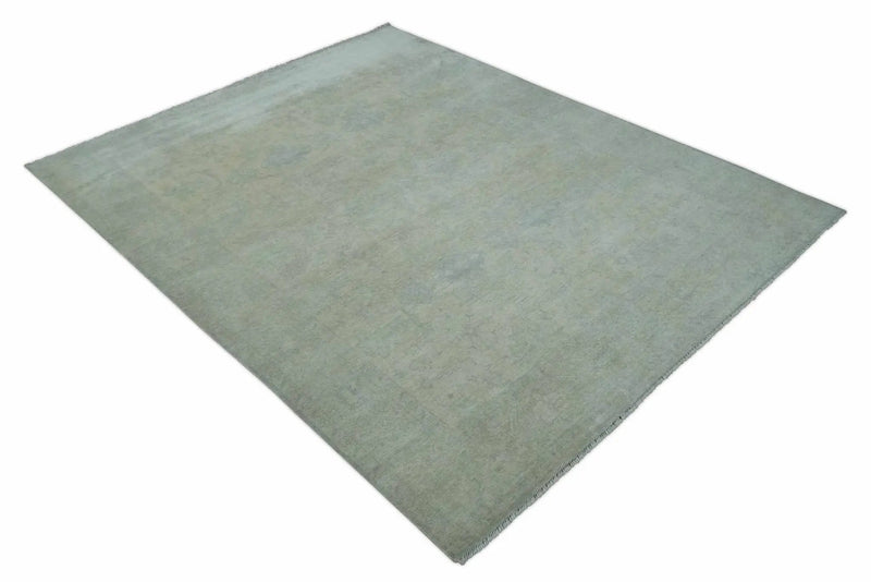Antique look Beige and Gray Hand Knotted Oriental Oushak 8x10 wool Area Rug by The Rug Decor