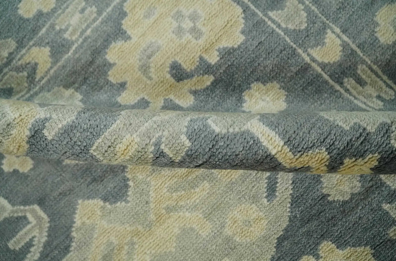 Antique Style 6x9 Hand Knotted Beige and Charcoal Traditional Wool Rug | N35669 by The Rug Decor
