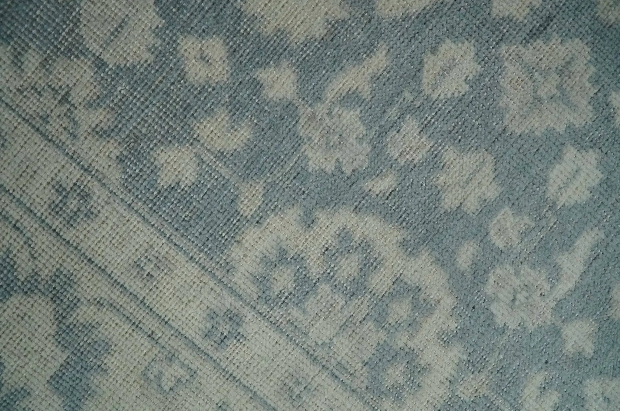 Antique Style Ivory and Charcoal Hand Knotted Traditional Oushak 2x4 wool Bedside Rug by The Rug Decor