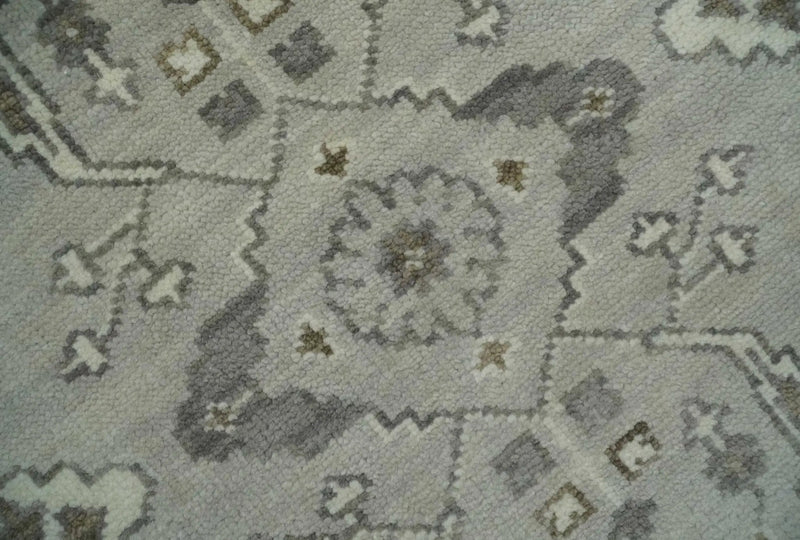 Antique Style Traditional Silver and Olive Oriental Oushak 8x10 wool Area Rug by The Rug Decor