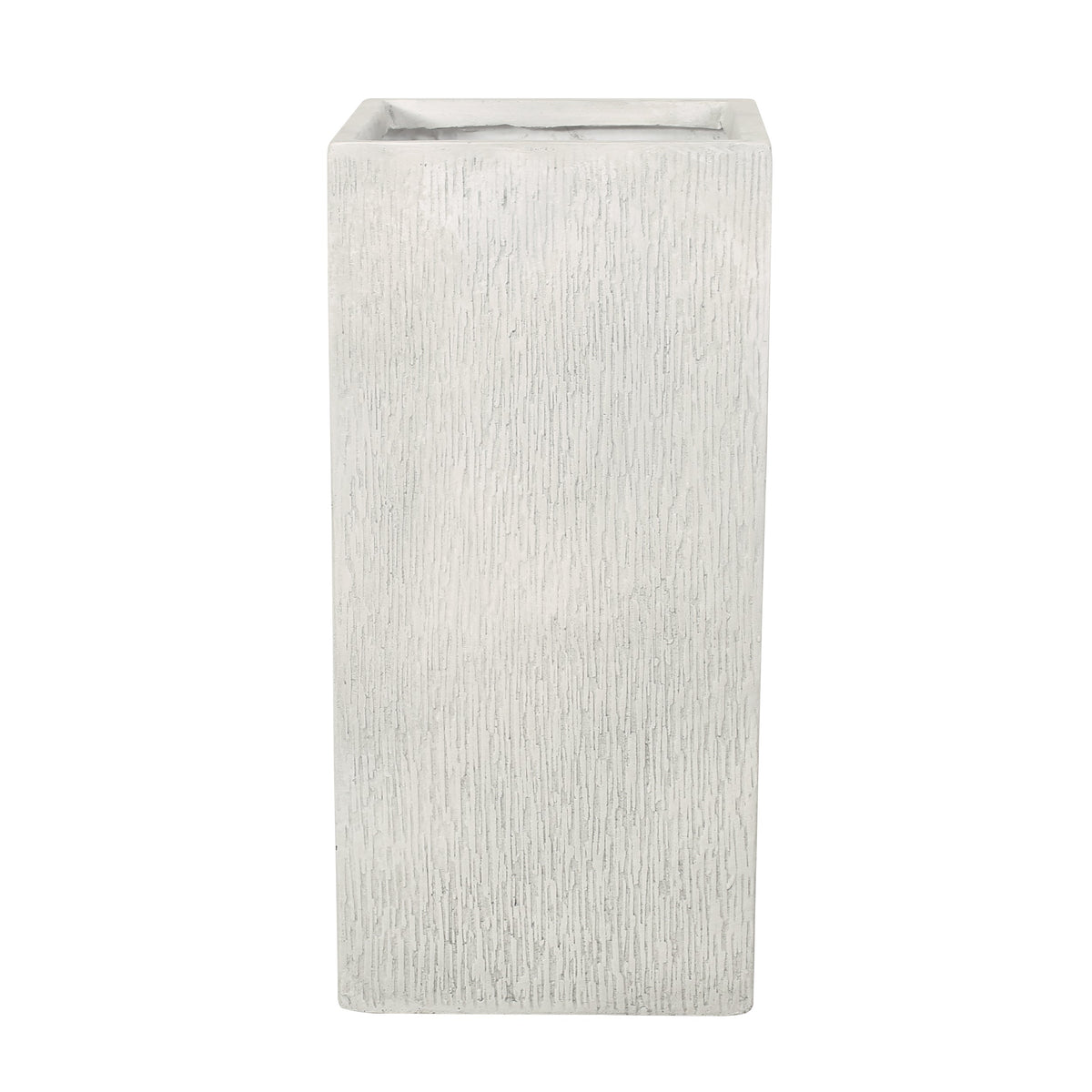 Antique White MGO Planter with Durable Construction - 13.25" W x 13.25" D x 28" H, photo 3 of 10