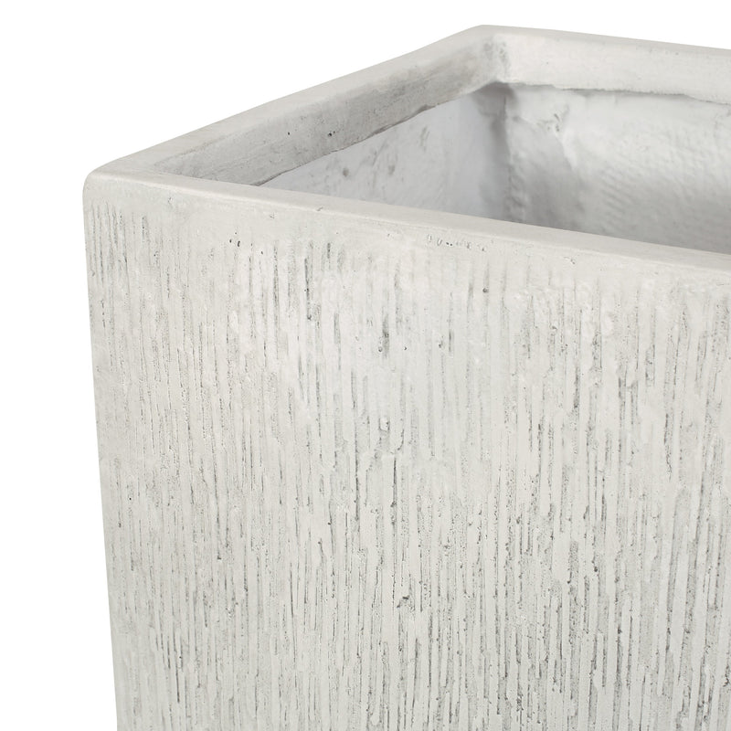 Antique White MGO Planter with Durable Construction - 13.25" W x 13.25" D x 28" H, photo 8 of 10