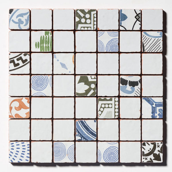 Antiqued Blend Multifinish 2x2 Glazed Terracotta Mosaics 12x12