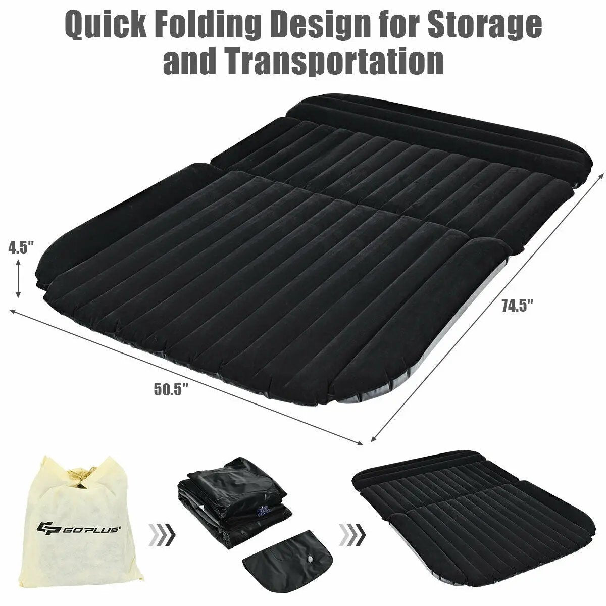 Inflatable SUV Air Backseat Mattress Travel Pad with Pump Outdoor by DirectDeals
