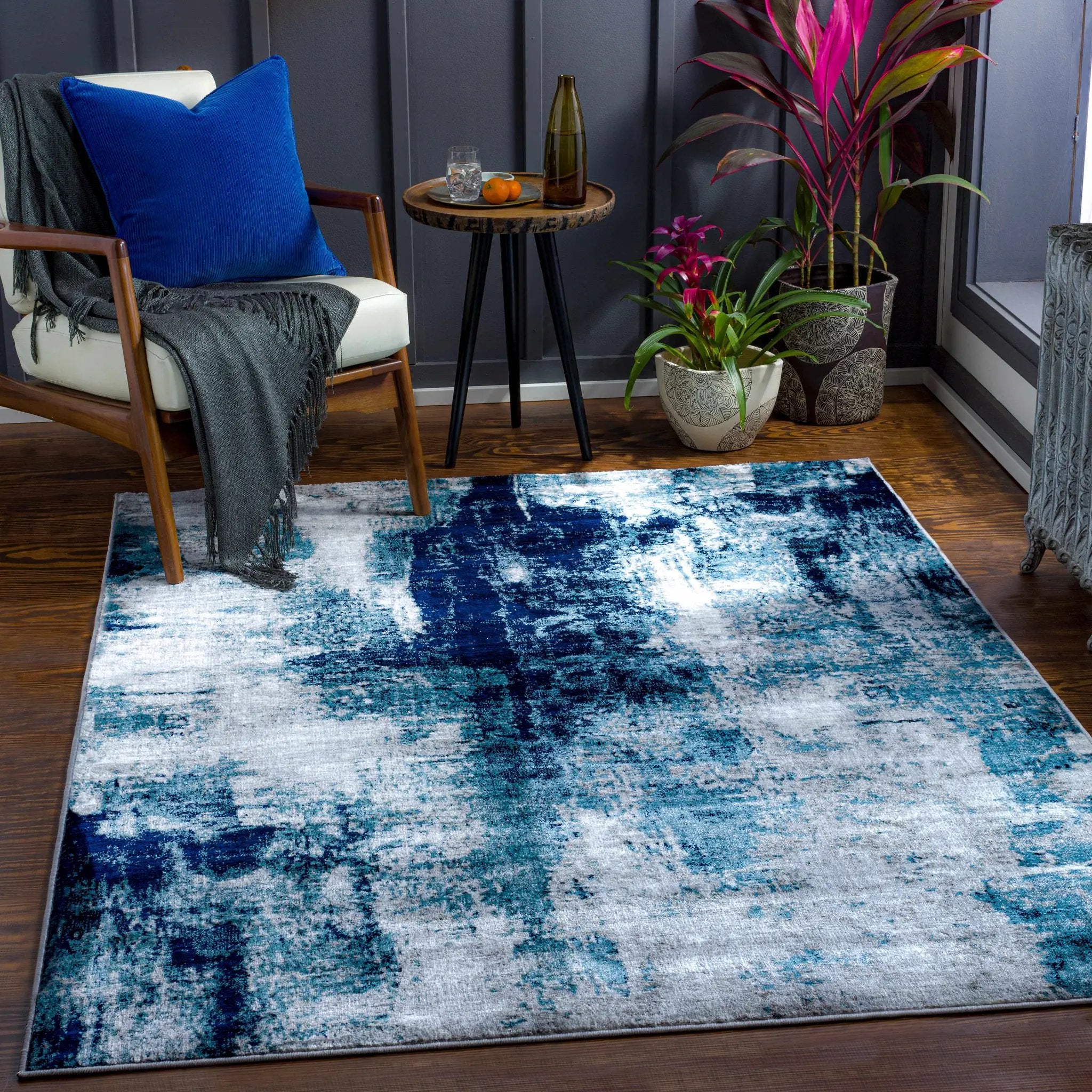Apas Abstract Blue Area Rug by Boutique Rugs