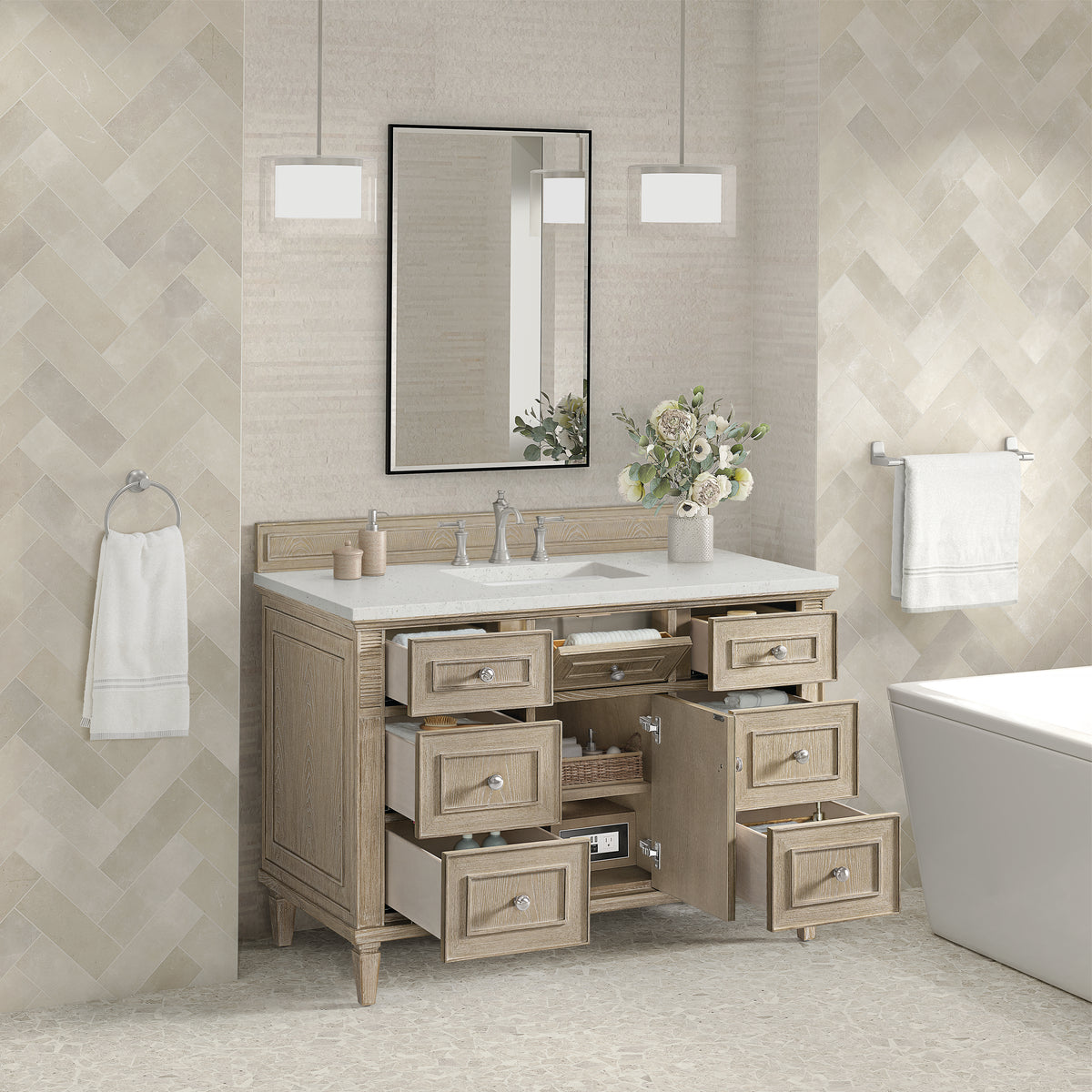 James Martin Lorelai 48" Single Bathroom Vanity, Whitewashed Oak, view 31