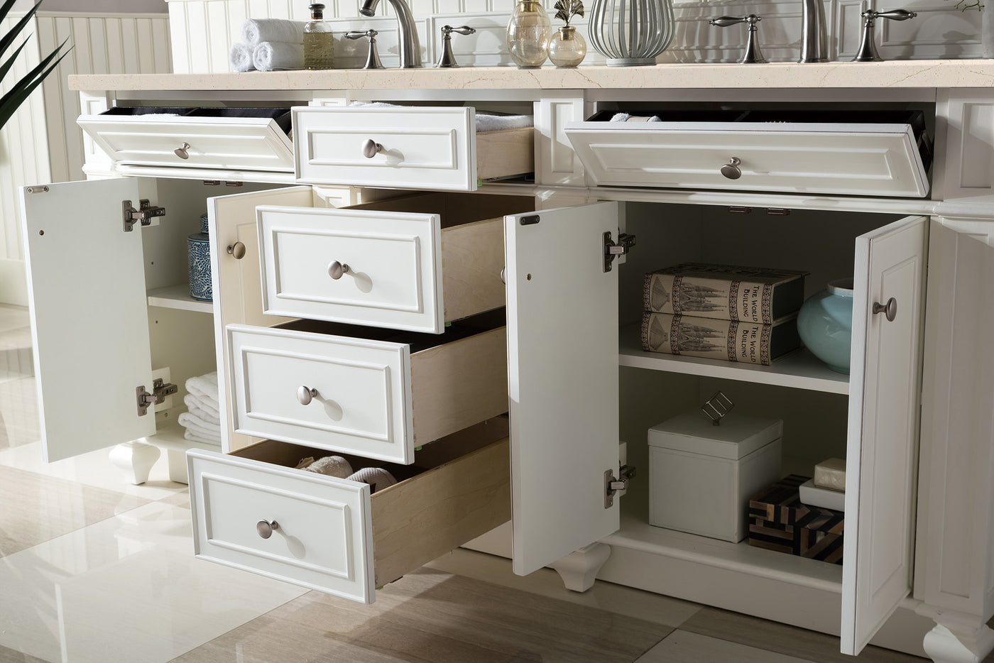 James Martin Bristol 72" Double Bathroom Vanity, Bright White by James Martin