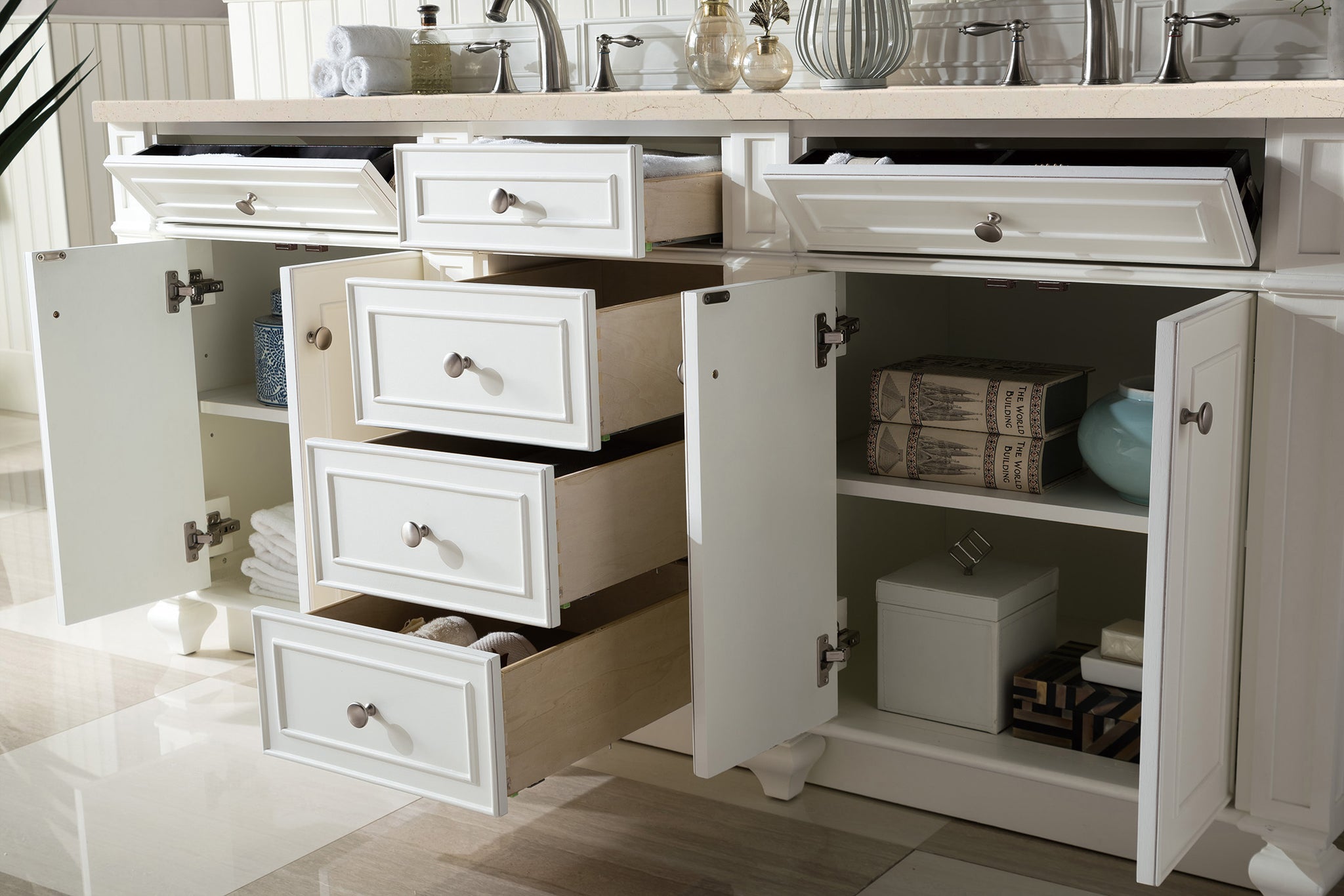 James Martin Bristol 72" Double Bathroom Vanity, Bright White by James Martin