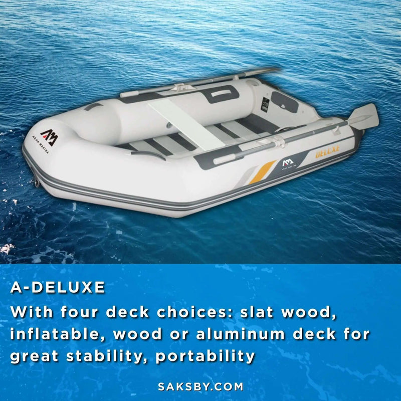 Aqua Marina A-Deluxe 8FT 4-Person Inflatable Speed Boat With Comfortable Rowing Seat And Adjustable Center Feet [BT-88850AL] (SAK20456) by SAKSBY WHOLESALE