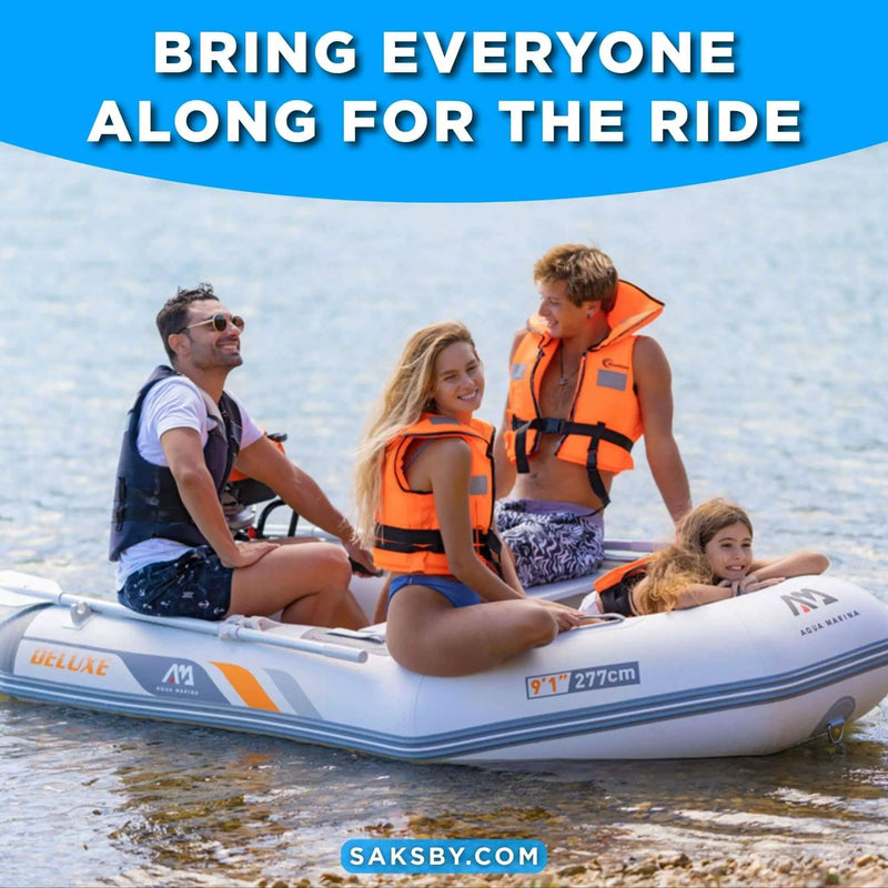 Aqua Marina A-Deluxe 8FT 4-Person Inflatable Speed Boat With Comfortable Rowing Seat And Adjustable Center Feet [BT-88850AL] (SAK20456) by SAKSBY WHOLESALE
