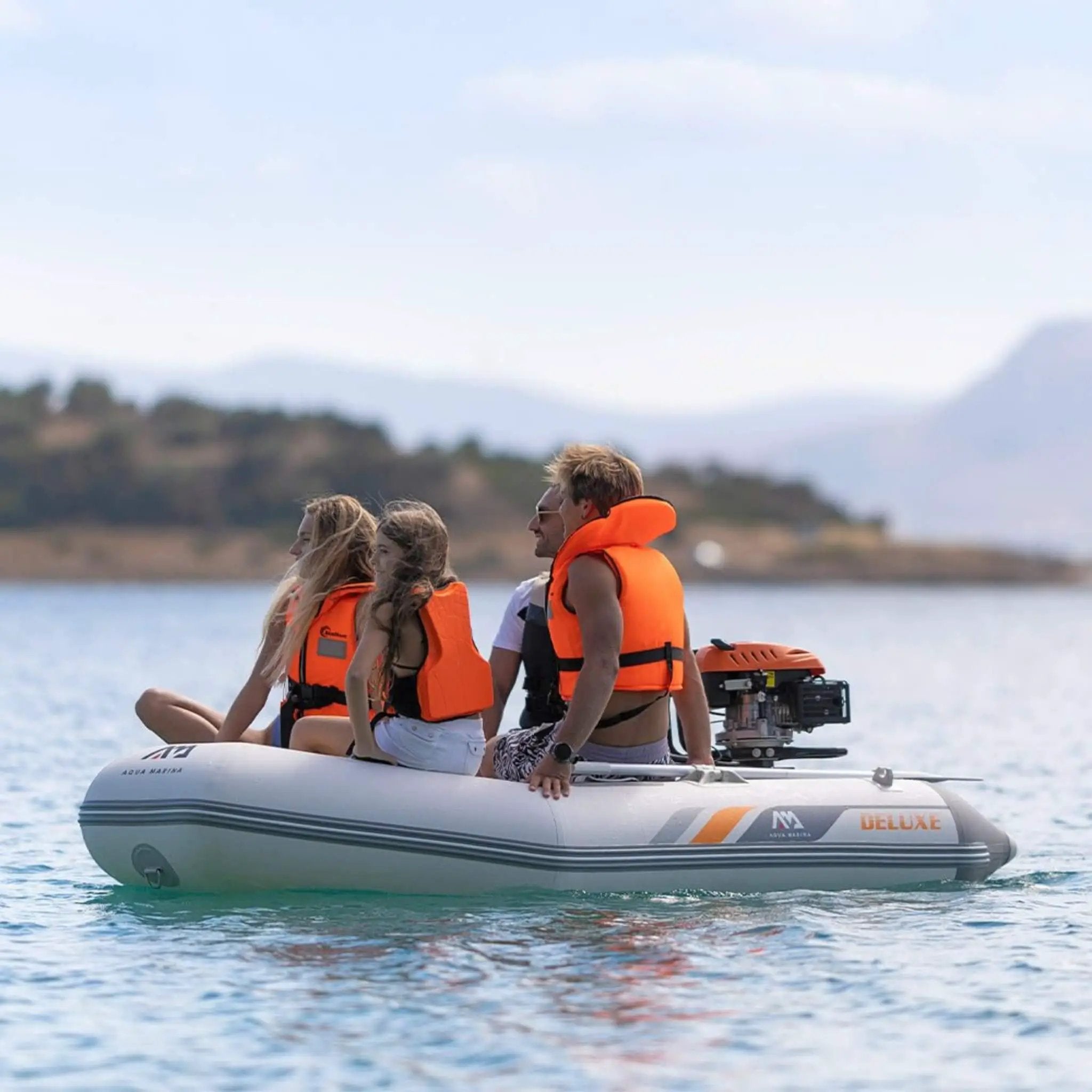 Aqua Marina A-Deluxe 8FT 4-Person Inflatable Speed Boat With Comfortable Rowing Seat And Adjustable Center Feet [BT-88850AL] (SAK20456) by SAKSBY WHOLESALE
