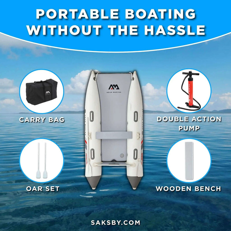 Aqua Marina Aircat 11FT 5-Person High-Speed Inflatable Catamaran With DWF Air Deck [BT-AC335] (SAK10650) by SAKSBY WHOLESALE