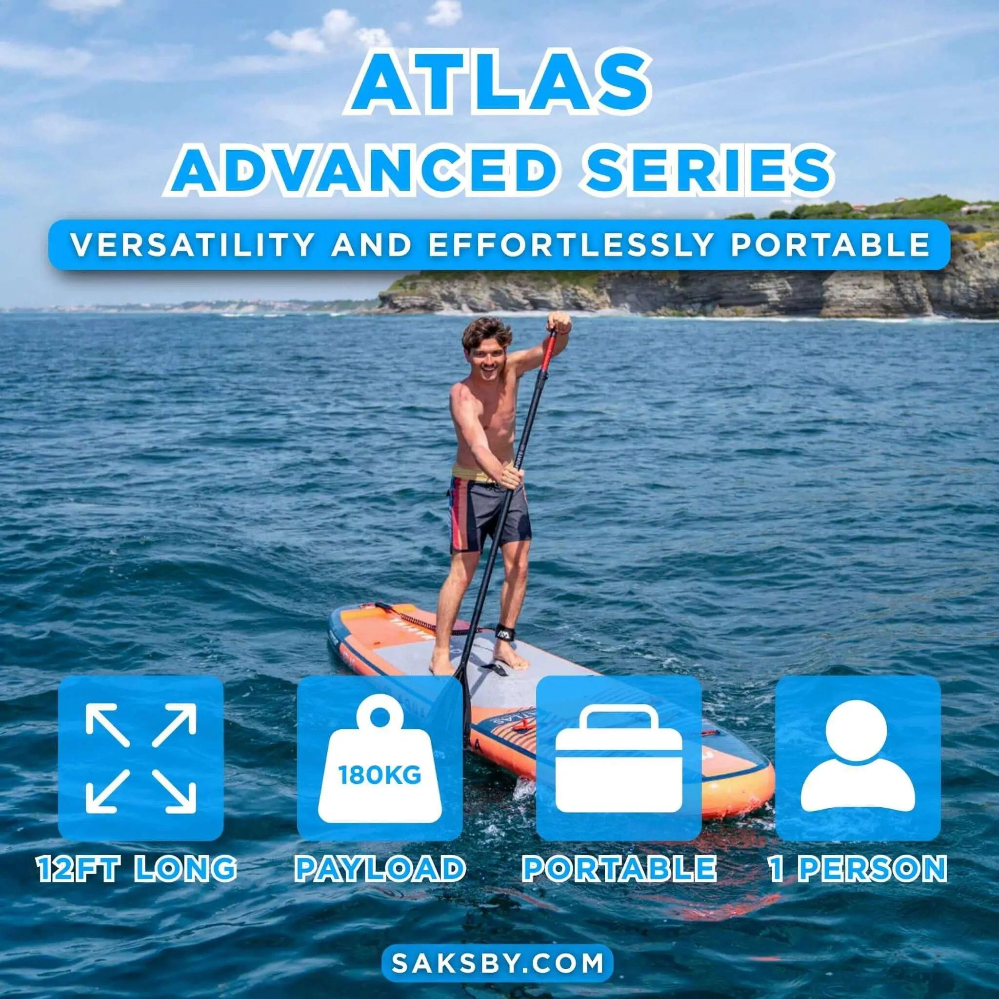 Aqua Marina Atlas 12FT All-Around Inflatable Paddleboard [BT-21ATP] (SAK57569) by SAKSBY WHOLESALE