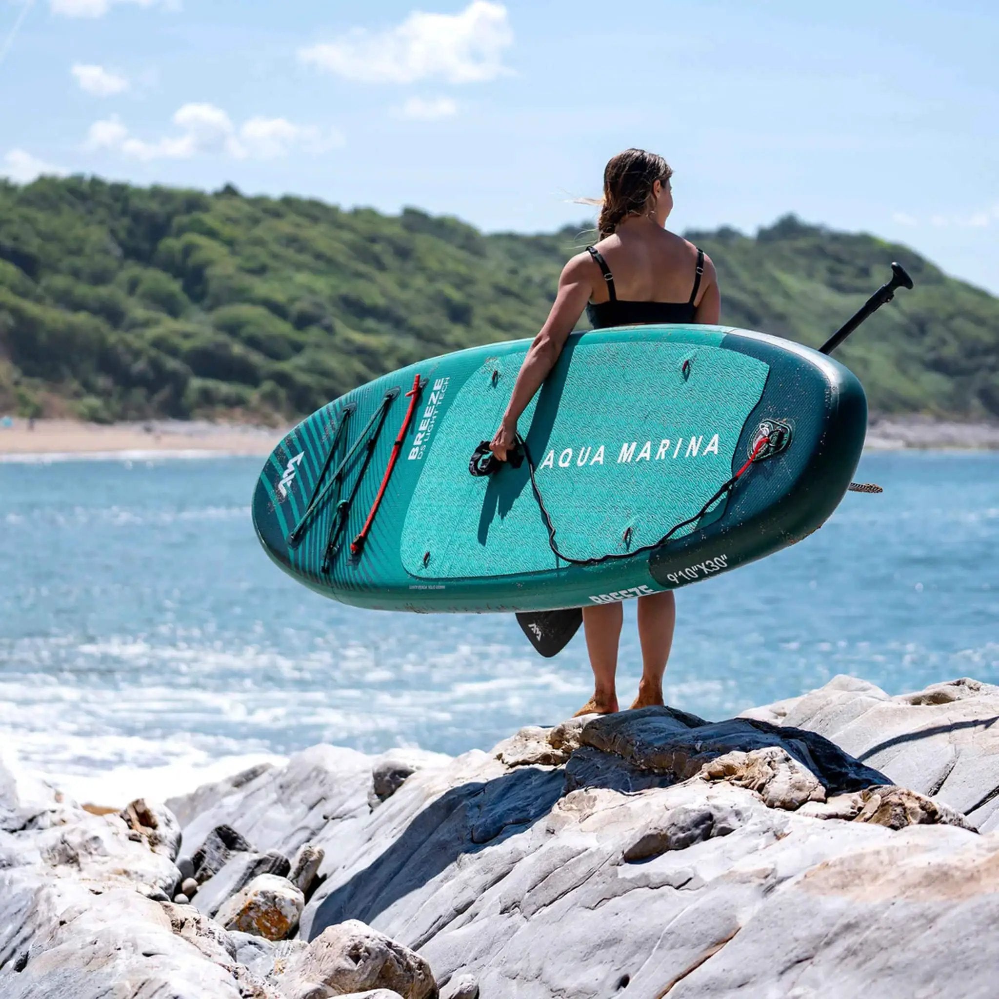 Aqua Marina Breeze 9FT Green Compact Inflatable SUP With Drop Stitch Light Technology [BT-23BRP] (SAK68745) by SAKSBY WHOLESALE
