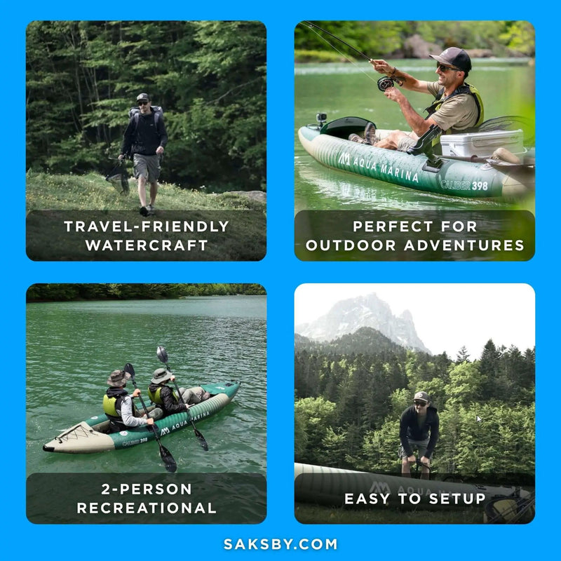 Aqua Marina Caliber 13FT Angling Kayak With Foldable Fishing Seat [Paddle Excluded] [CA-398] (SAK23467) by SAKSBY WHOLESALE