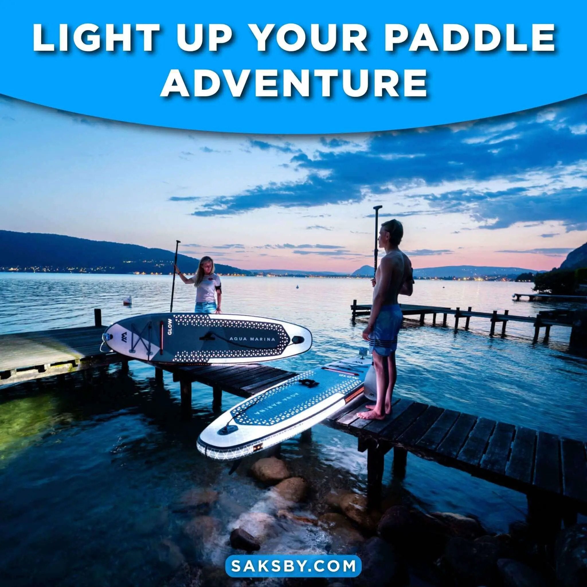 Aqua Marina Glow 10FT All-Around ISUP With Ambient Light System And Safety Leash [BT-24GL] (SAK48269) by SAKSBY WHOLESALE