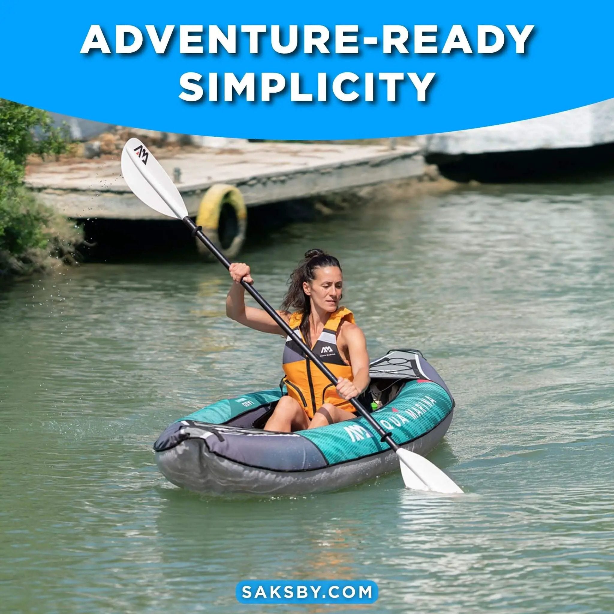 Aqua Marina Laxo 320 2-Person 10FT Recreational Kayak With High-Back Seat And Adjustable Cargo Bungee [LA-320] (SAK01396) by SAKSBY WHOLESALE
