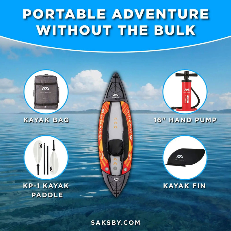 Aqua Marina Memba 330 10FT 1-Person Ultra Stiff Touring Kayak With Double Wall Fabric Floor [ME-330] (SAK56789) by SAKSBY WHOLESALE