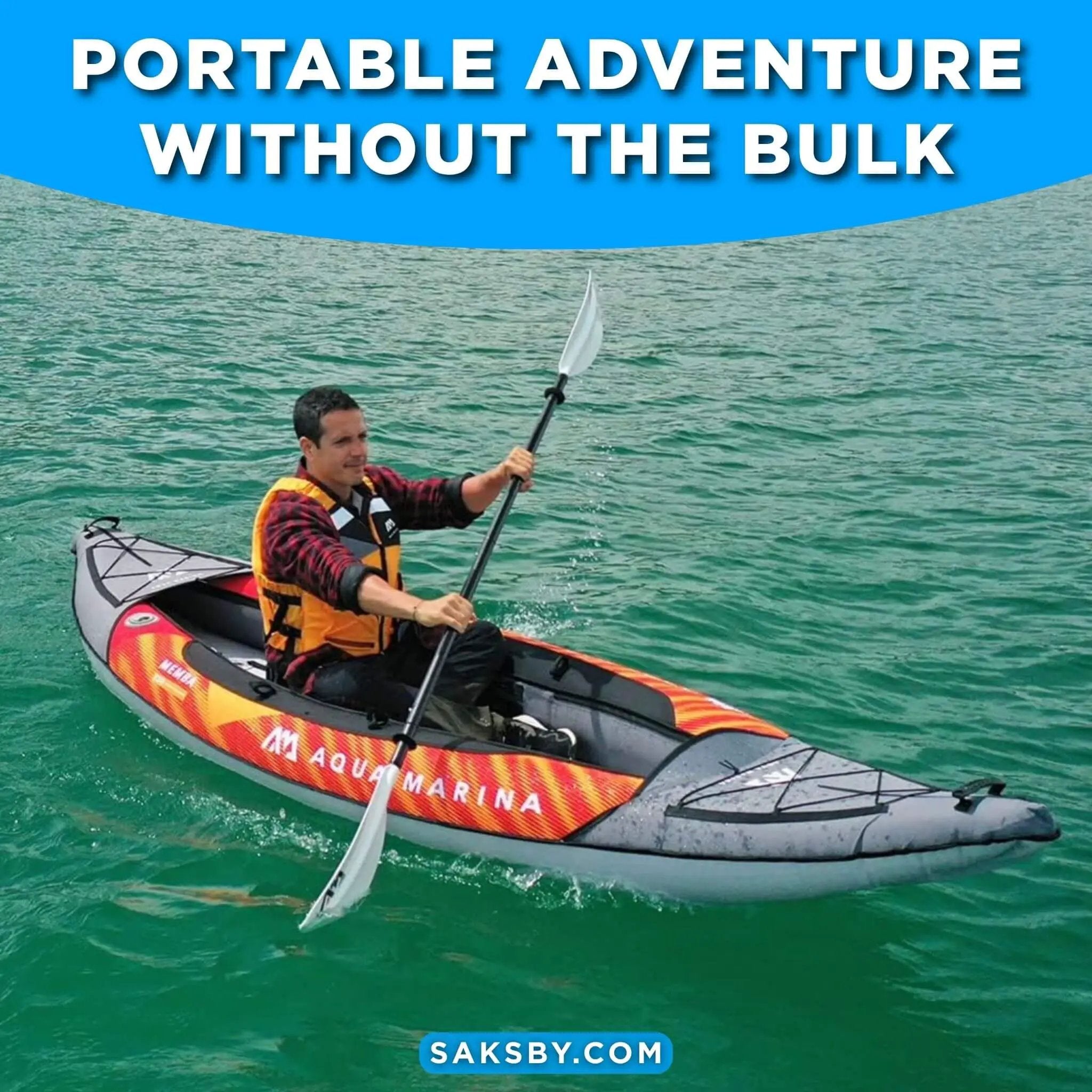 Aqua Marina Memba 330 10FT 1-Person Ultra Stiff Touring Kayak With Double Wall Fabric Floor [ME-330] (SAK56789) by SAKSBY WHOLESALE