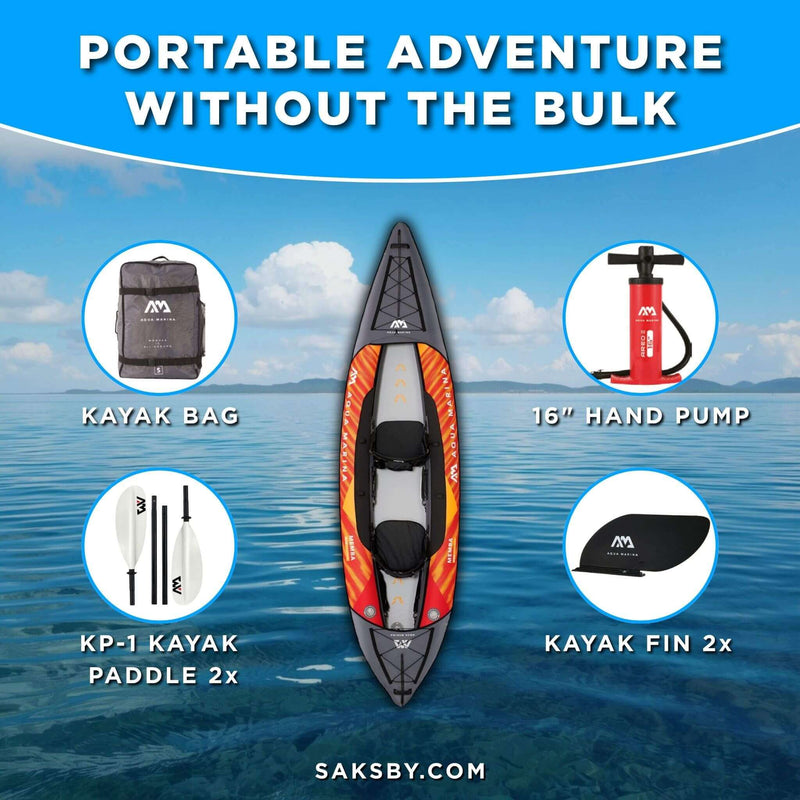 Aqua Marina Memba 390 Premium 12FT 2-Person Touring Kayak With DWF Deck And Paddles [ME-390] (SAK17282) by SAKSBY WHOLESALE