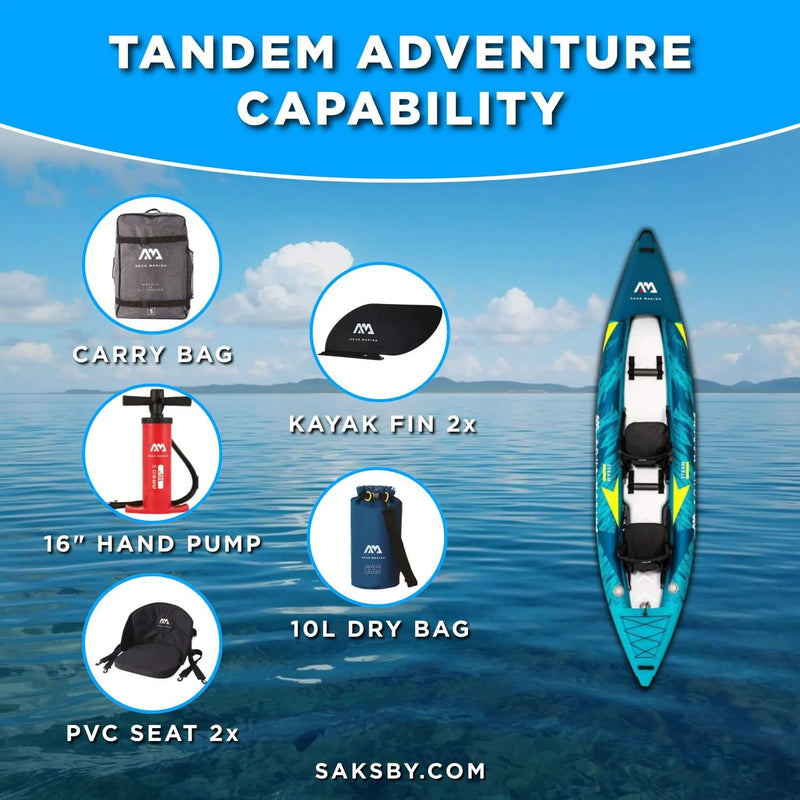 Aqua Marina Steam 412 14FT 2-Person Premium Kayak With DWF Deck [Paddle Excluded] [ST-412] (SAK57946) by SAKSBY WHOLESALE